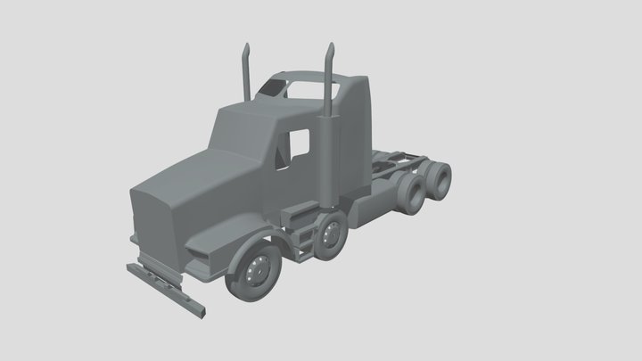 Truck Exhaust and Fuel Tank Management 3D Model