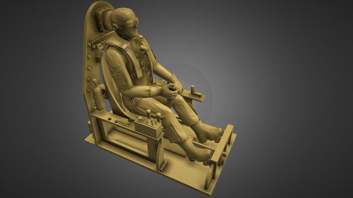 CABINA Y PILOTO WWII - MODELO 1 3D Model