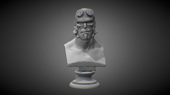 HELLBOY Bust Decimated10K 3D Model