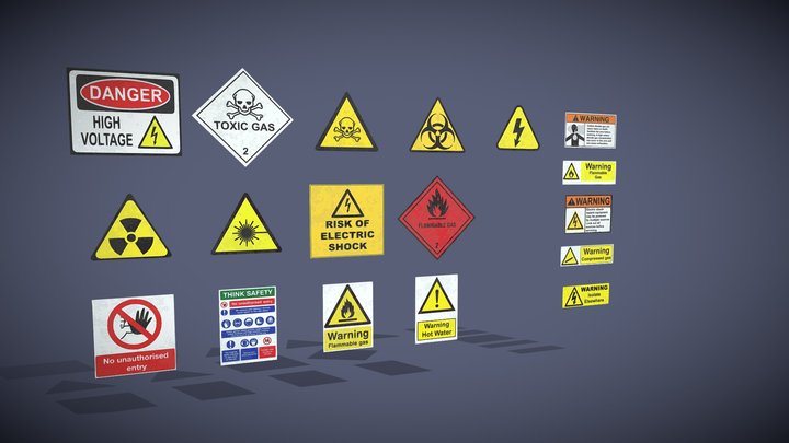 Warning Signs 3D Model
