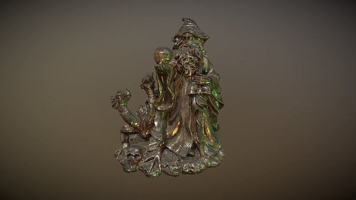 7-Inch Tall Metal Wizard 3D Scan 3D Model