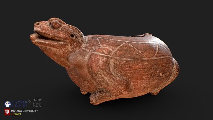3D rendering of Vessel in Form of Toad with Two-Headed Serpent