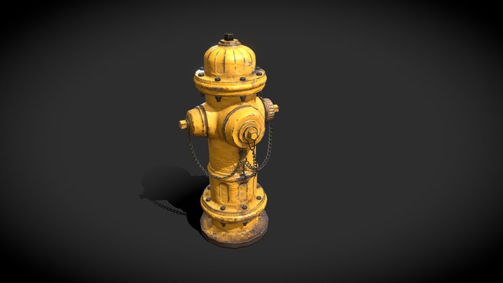 Yellow Fire Hydrant 3D Model