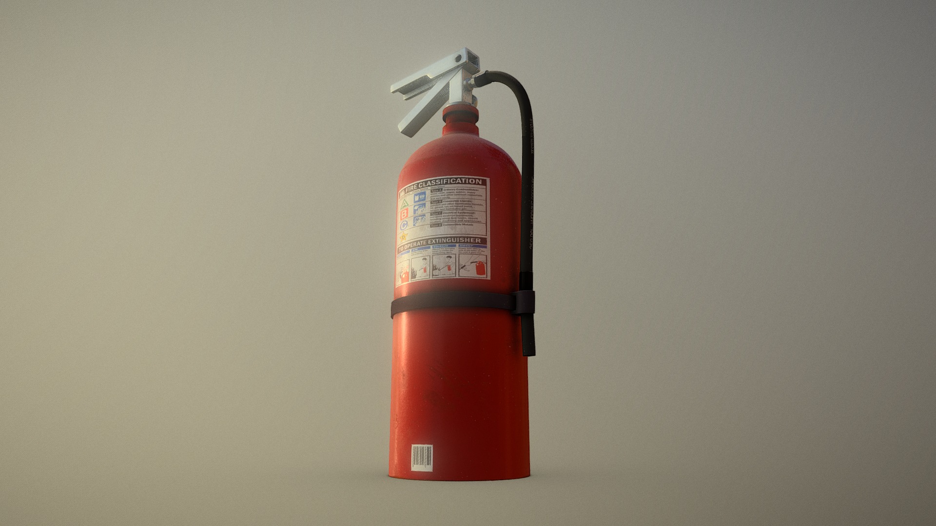 3D model Dusty Fire Extinguisher - This is a 3D model of the Dusty Fire Extinguisher. The 3D model is about a red fire extinguisher.