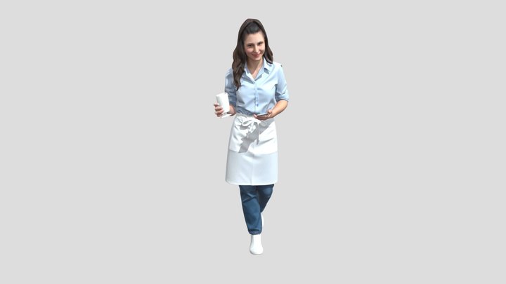 Tech- Savvy Waitress – Free 3D Model STL