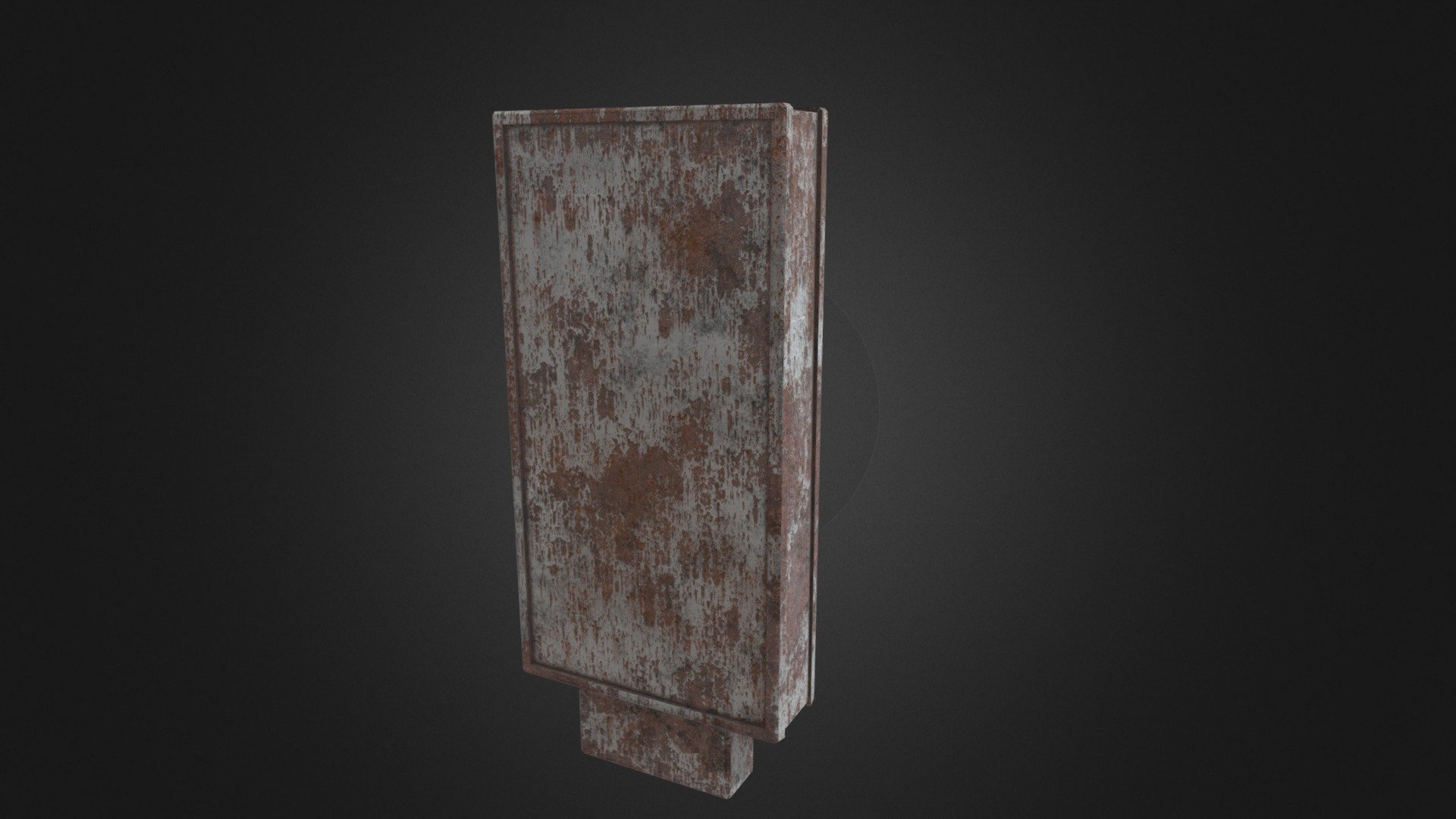 Small Rusted Advertisement Stand
