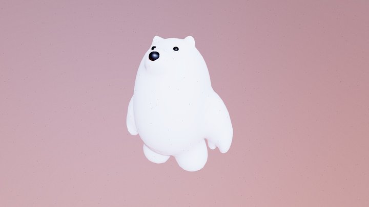 Low Poly Polar bear 3D Model