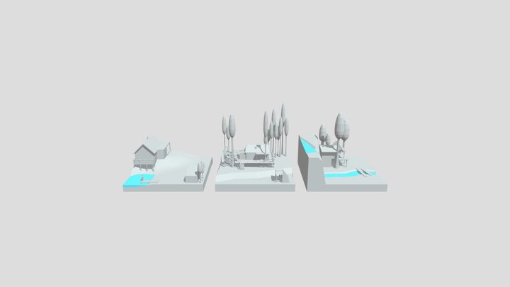 Forest Loner - Diorama and house blockout 3D Model