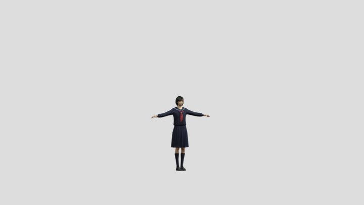 Hinako_shimizu_silent_hill_f_-_retro_low_poly 3D Model