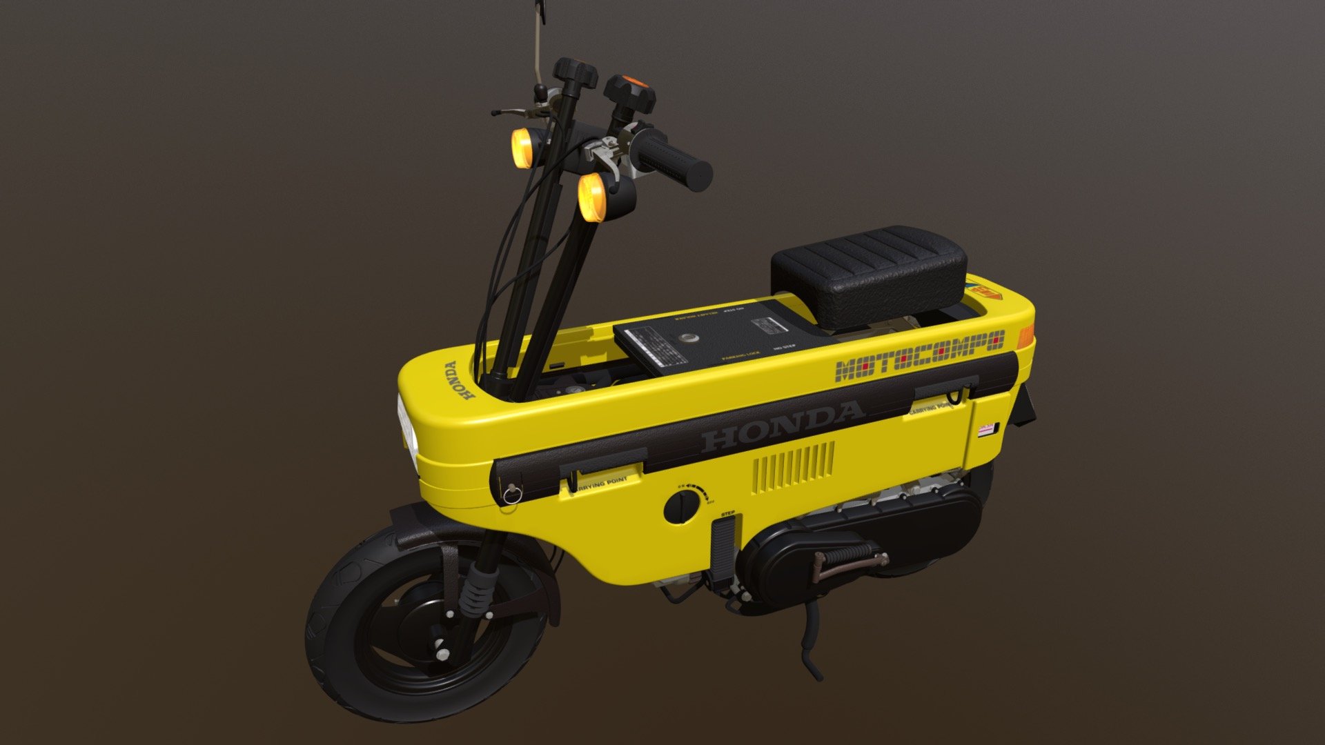 HONDA MOTOCOMPO Yellow - 3D model by E-Factory (@eno1963) [ad48c45 ...