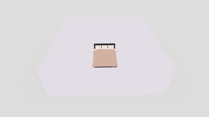 Modern Realistic Bed 3D Model