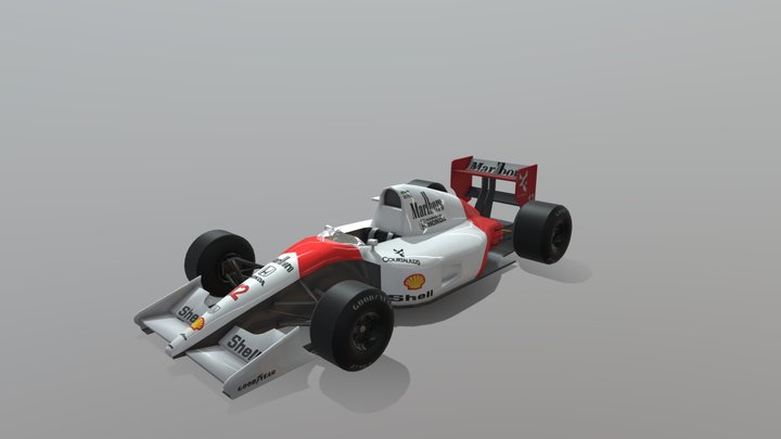 Mclaren MP4/6 Senna LowPoly 3D Model