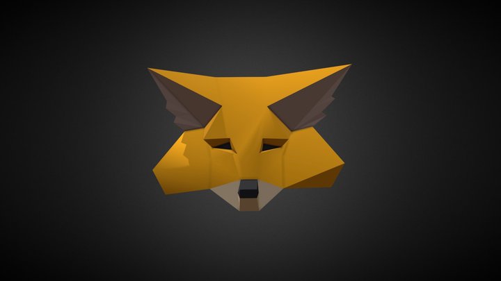Fox Head low poly 3D Model