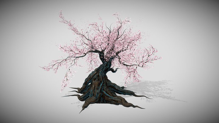 Emissive Energy Cherry Blossom Tree 3D Model