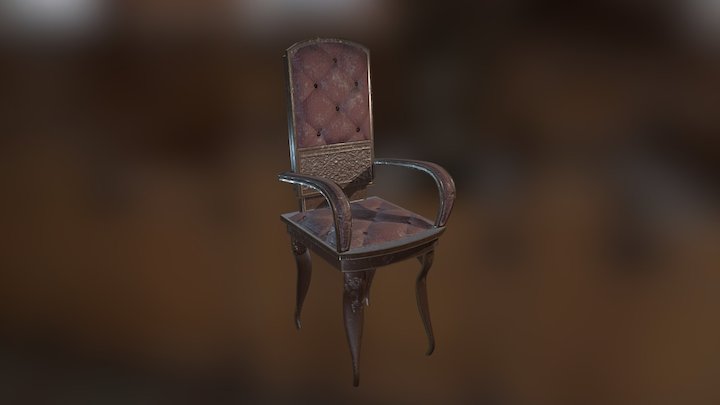 Baroque Chair - Bordeaux 3D Model