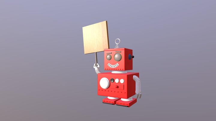Cube Robot 3D Model