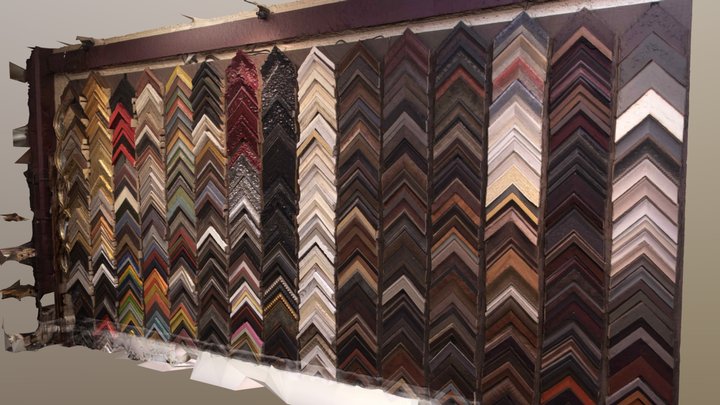 Wall of Frames 3D Model