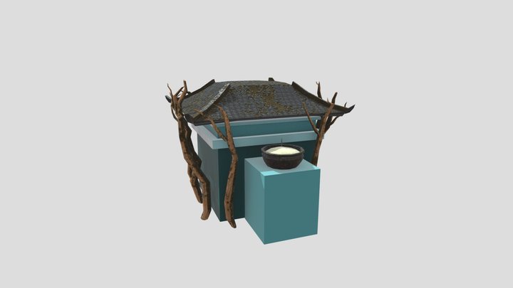 Low Poly Shrine 3D Model