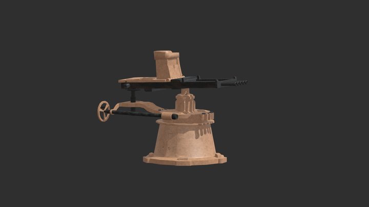 Nordenfelt Mark II machine gun 3D Model