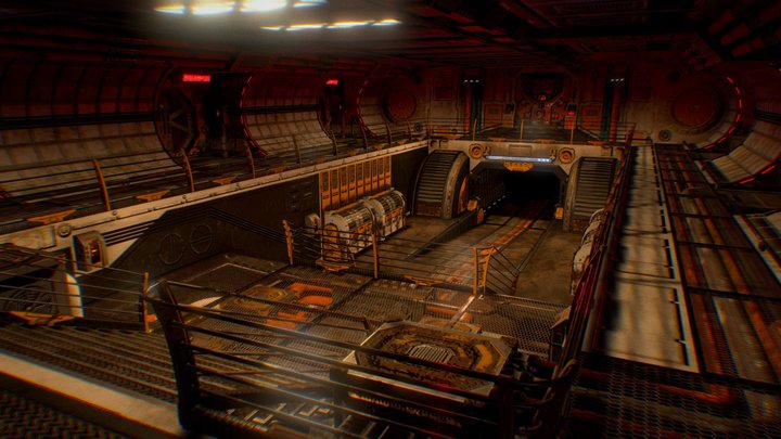 Sci-Fi Emergency Hall 3D Model