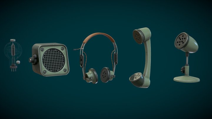 Radio station equipment 3D Model