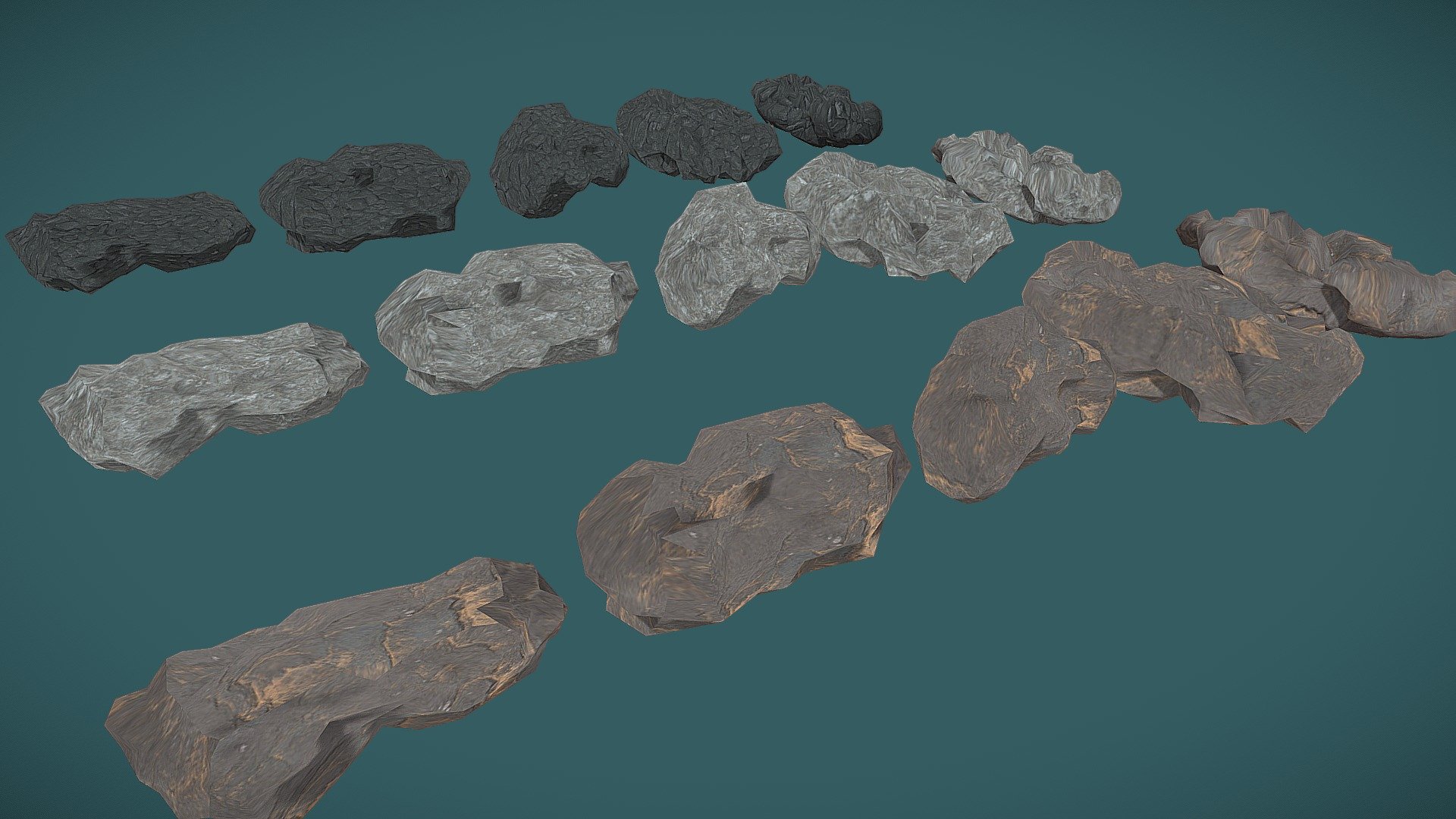 Lowpoly Rocks With Different Types and generator