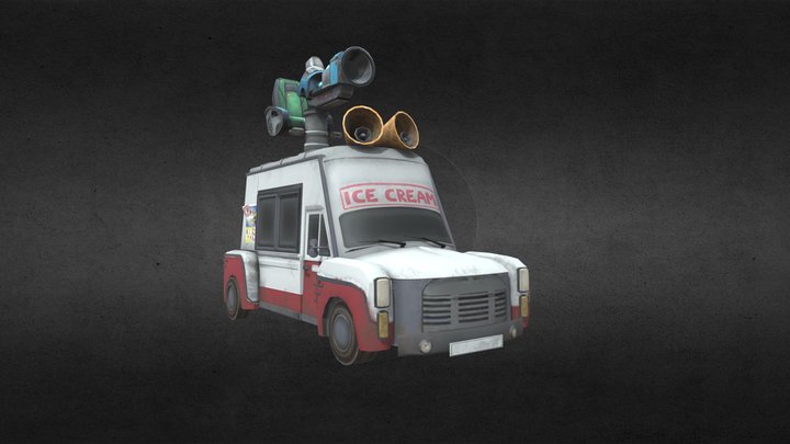 Ice Scream 8 Van 3D Model