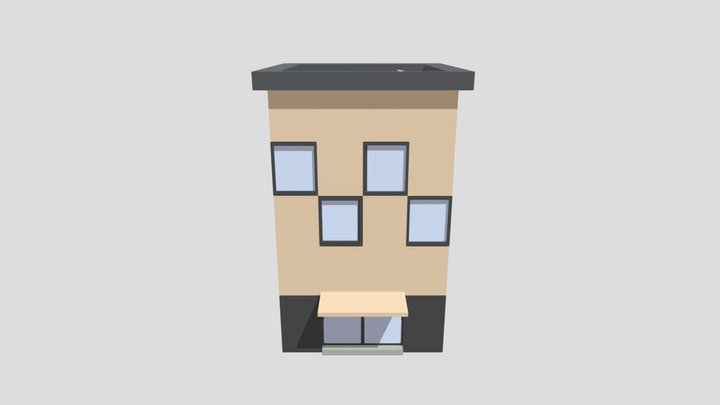 Gedung Low Poly 3D Model