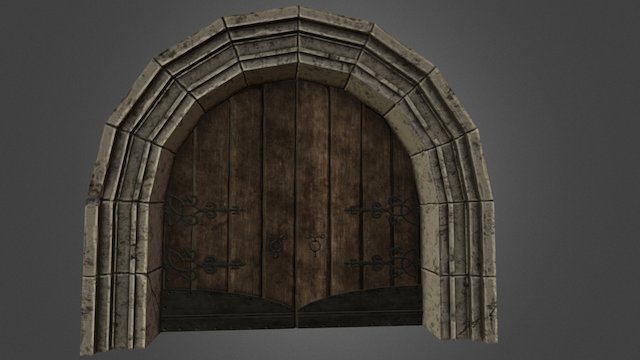 Medieval Castle Door 3D Model