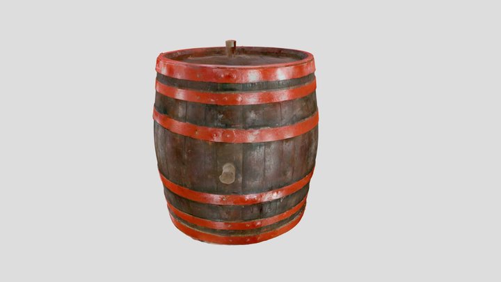 Hordó nagy - Wooden Barrel 3D Model