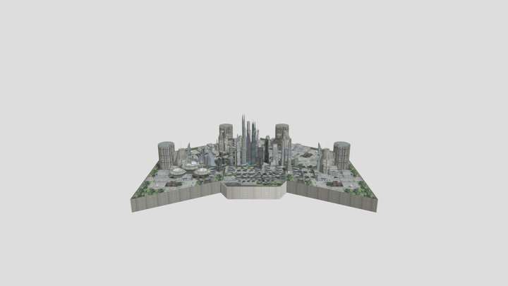 Futurestic City 3d Model