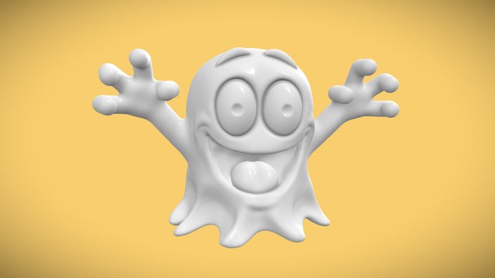 Ghost - STL - Smile Open Mouth 3D Model
