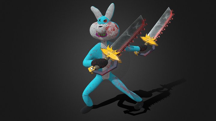 Bunny with Chainsaw Swords // Asset Jam Noroff 3D Model