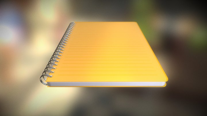 Notepad Lined And Animated 3D Model