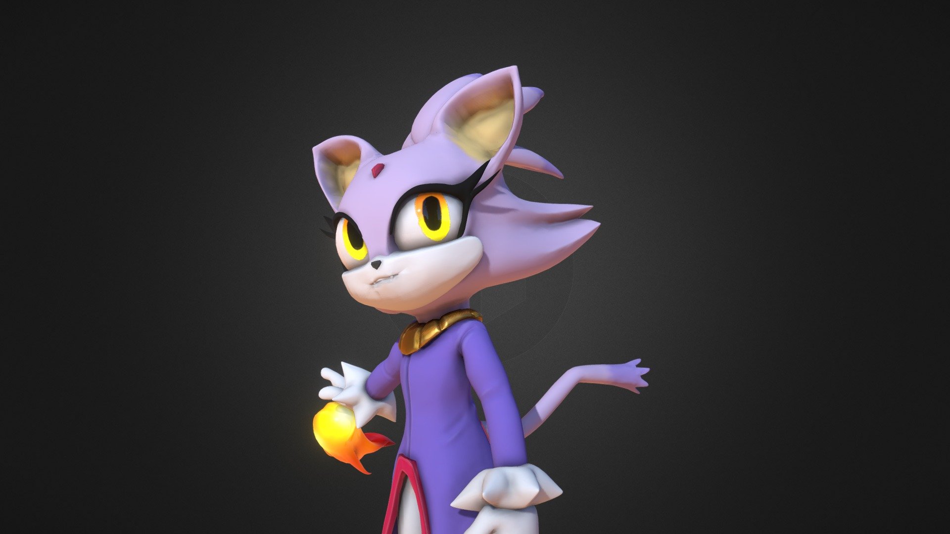 Blaze The Cat Buy Royalty Free 3D Model By Tyler Hinthorne 