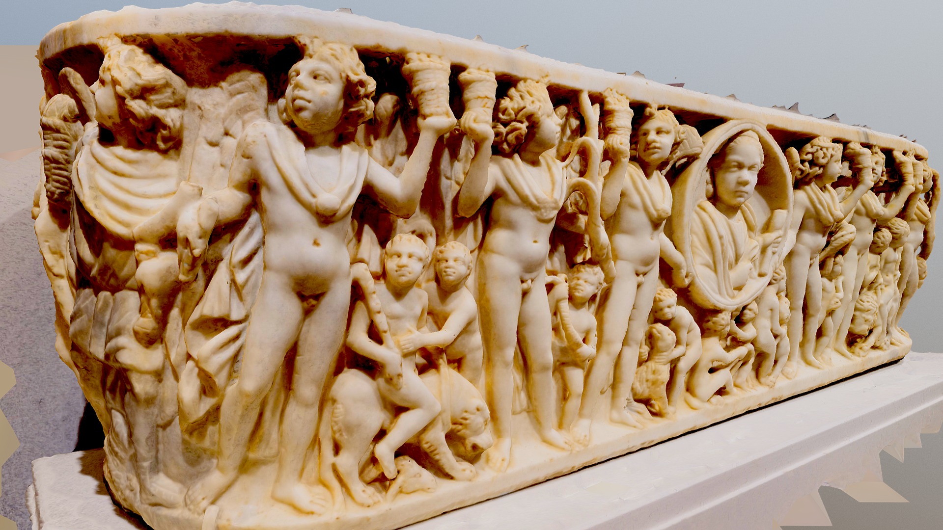 3D model sarcophagus - This is a 3D model of the sarcophagus. The 3D model is about a sculpture of a group of people.