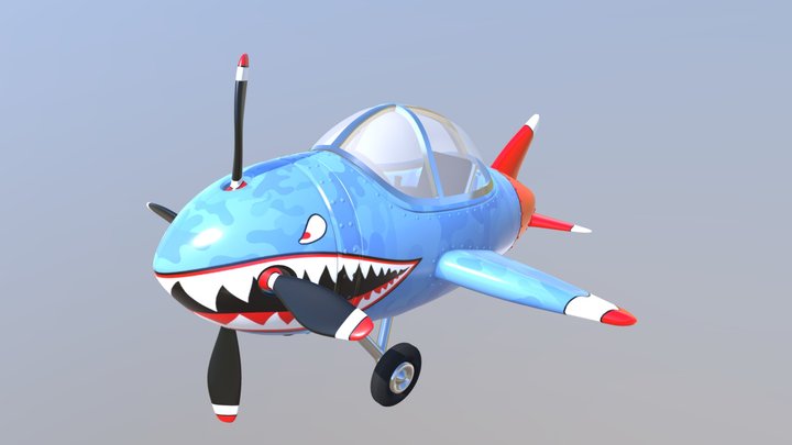 Toon Plane 3D Model