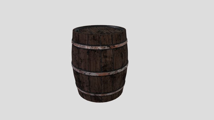 Old wooden barrel 3D Model