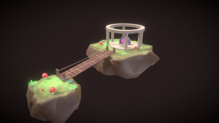 Flying Island 3D Model