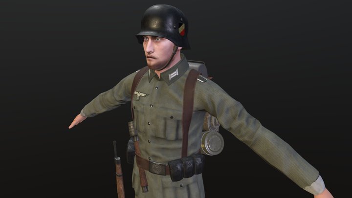 Wehrmacht Infantry soldier 3D Model