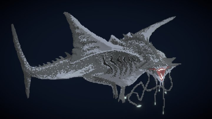 Sharkdragon - Minecraft Sculpture 3D Model