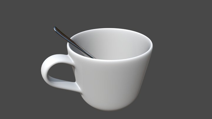 IKEA mug with a spoon 3D Model