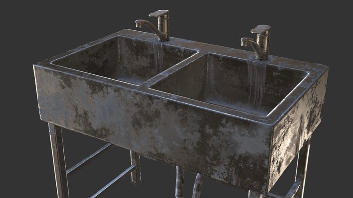 Morgue Double Sink 3D Model