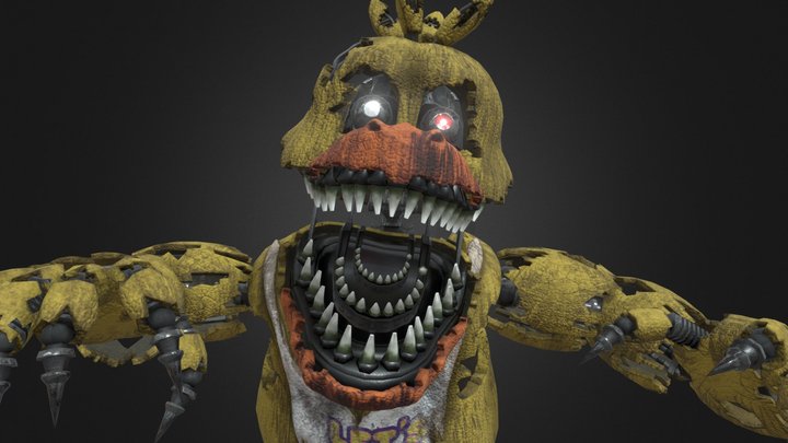 FNaF HW Nightmare Chica Remesh & ReTexture – Modèle 3D gratuit STL