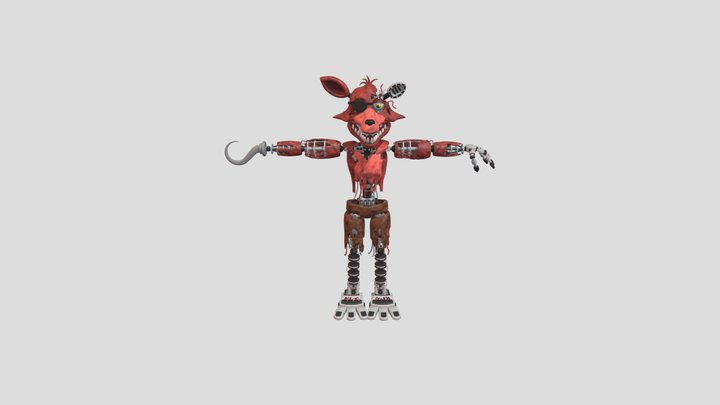 T Withered Foxy The Pirate 3D Model