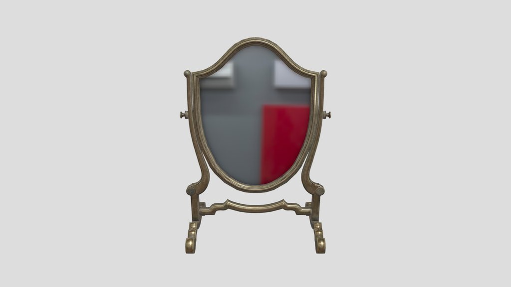 Shield Shape Vanity Mirror Brass