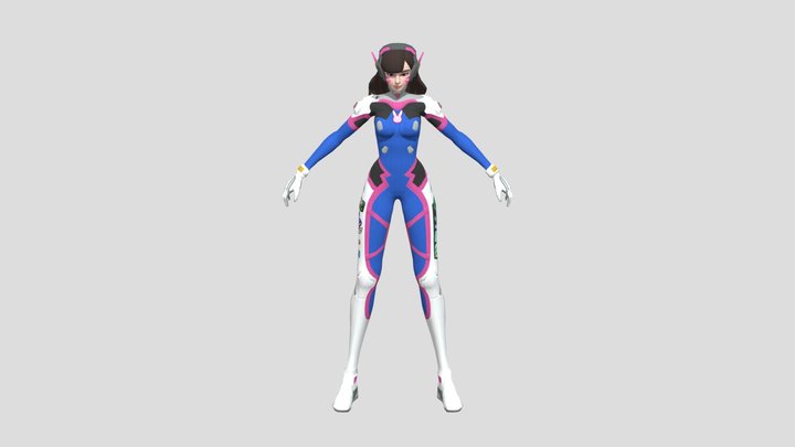 OVERWATCH D.VA fanart 3D Model