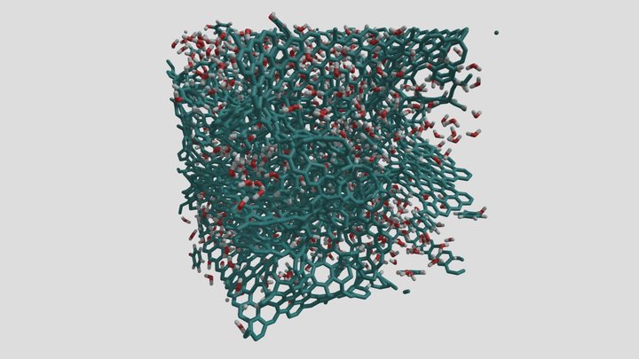 Phenol adsorption in the activated carbon (EA) 3D Model