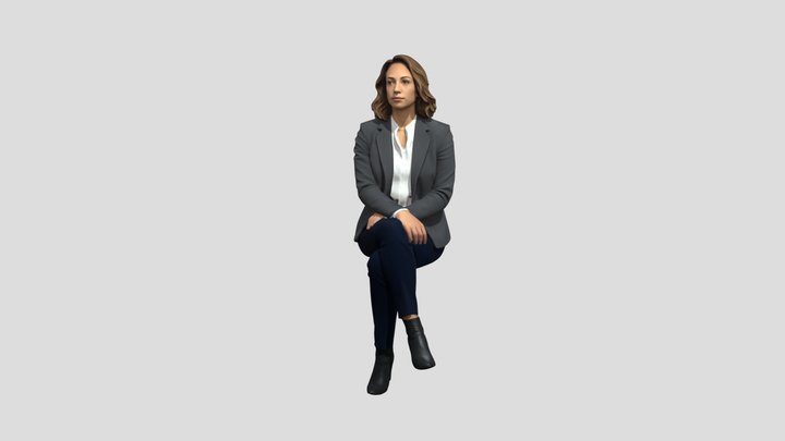Executive Portrait in a Gray Blazer – Free 3D Model STL