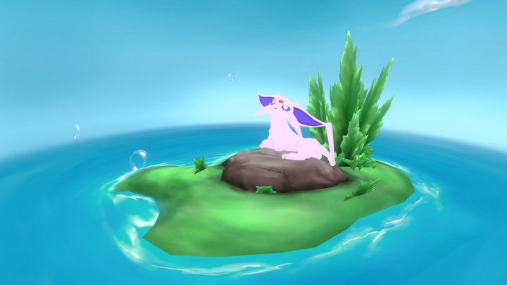 Espeon Island Diorama 3D Model